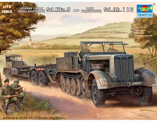 TR07275 Trumpeter 1/72 Sd.Kfz.9 (18t) Half-track & Sd.Ah.116 Trailer