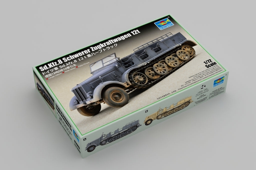 Trumpeter 1/72 Sd.Kfz.8 Schwerer Zugkraftwagen 12t Plastic Model Kit TR07403
