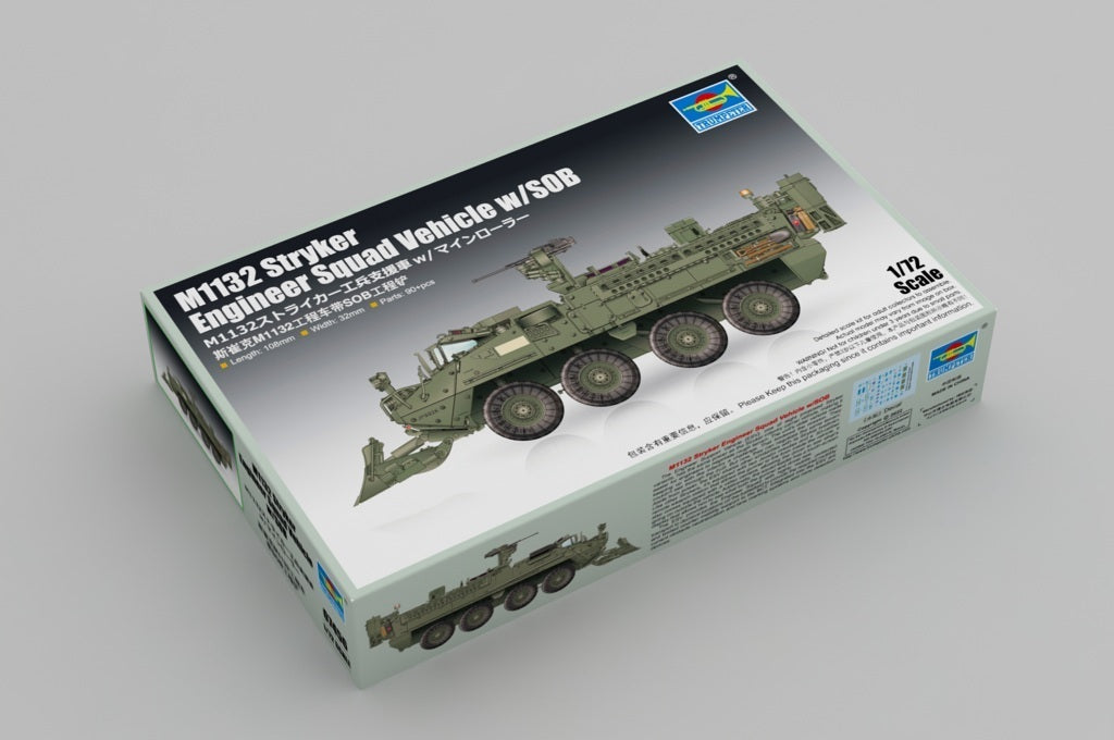TR07456 Trumpeter 1/72 M1132 Stryker Engineer Squad Vehicle w/SOB Plastic Model Kit Trumpeter