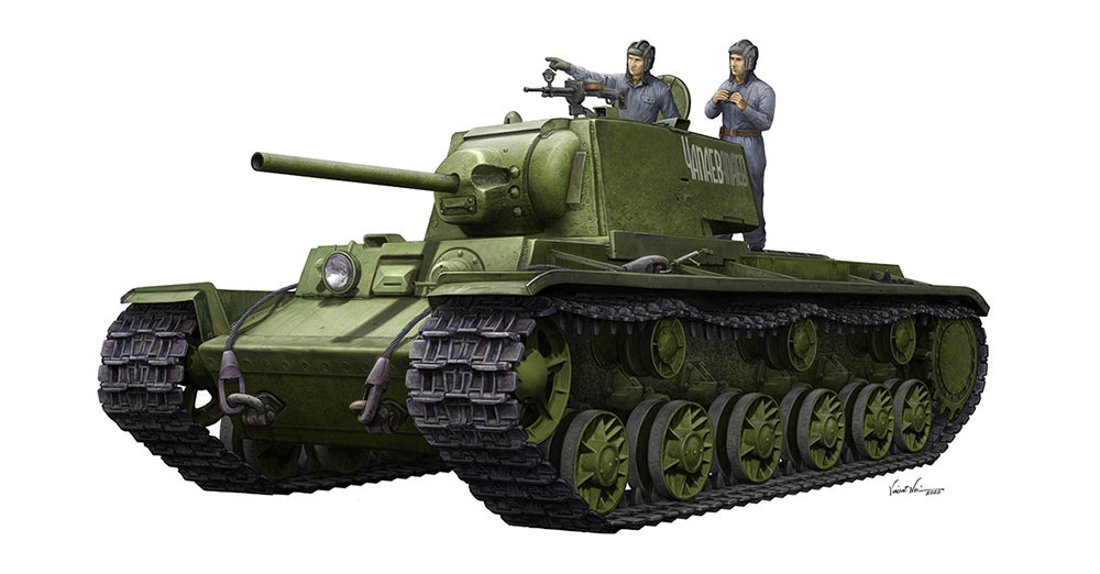 TR09597 Trumpeter 1/35 KV-1 1942 Simplified Turret Tank w/Tank Crew Plastic Model Kit Trumpeter