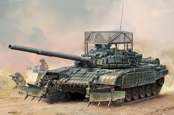 TR09609 Trumpeter 1/35 Russian T-72B1 with KTM-6 & Grating Armour Plastic Model Kit [09609]