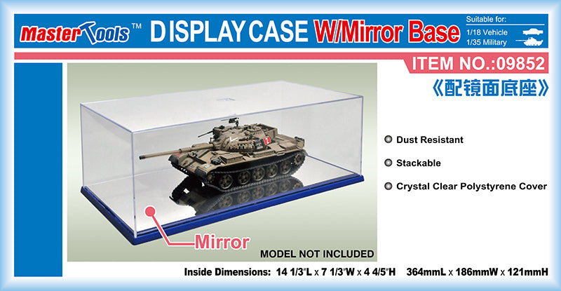 TR09852 Trumpeter 364x186x121mm WxL Display Case w/Mirror Base Trumpeter