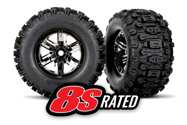 Traxxas 7871X T&W XMAXX BLK CHRM WHL MAXX AT