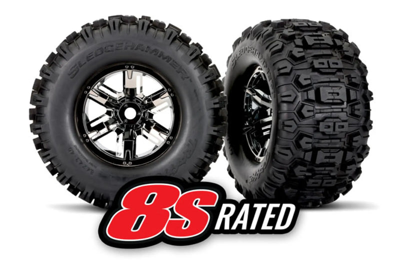 Traxxas 7871X T&W XMAXX BLK CHRM WHL MAXX AT
