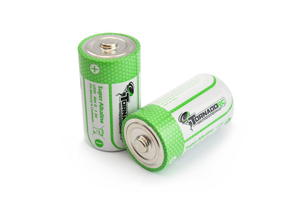 TRC-LR20 Tornado RC D Size Battery 2 Pack Super Alkaline Tornado