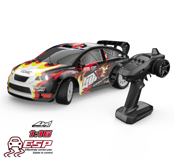 UDI-UD1604 1:16 2.4G High Speed Car, 3 Speed mode, Adjustable Electronic stability control, Drift & circuit tyres included UDI