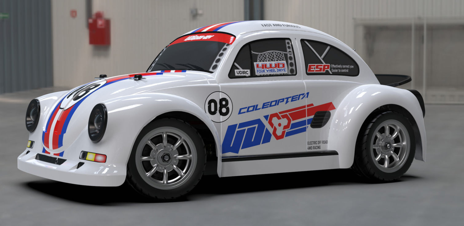 UDI-UD1608 1:16 2.4G High Speed Car, 3 Speed mode, Adjustable Electronic stability control, Drift & circuit tyres included UDI