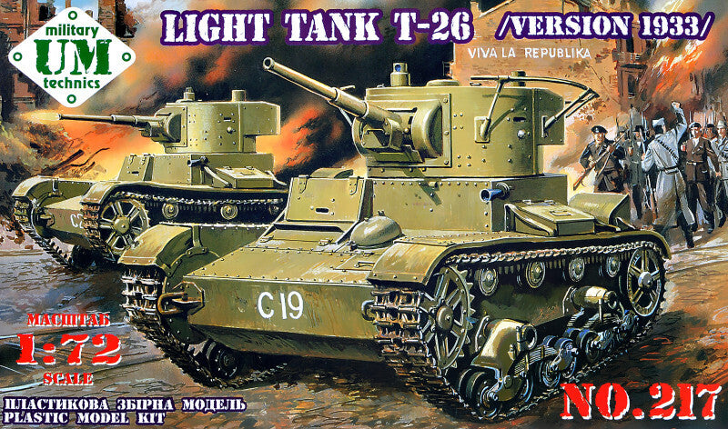 UMMT217 UM-MT 1/72 SOVIET LIGHT TANK T-26 wz.1933 . Plastic Model Kit