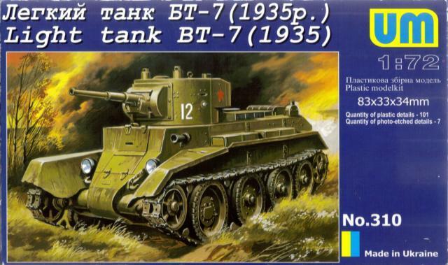 UMMT310 UM-MT 1/72 SOVIET LIGHT TANK BT-7 (model 1935 ) Plastic Model Kit UM-MT