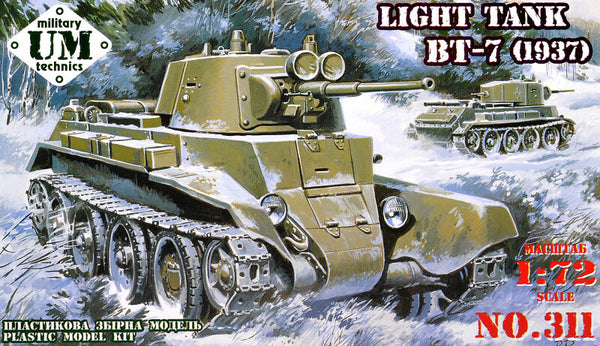 UMMT311 UM-MT 1/72 LIGHT TANK BT-7 (model 1937 ) w/conic turret Plastic Model Kit