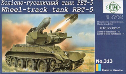 UMMT313 UM-MT 1/72 WHEEL-TRACK TANK RBT-5 Plastic Model Kit