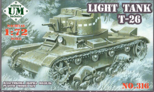 UMMT316 UM-MT 1/72 LIGHT TANK T-26 (TWIN TURRET - model 1931 ) Plastic Model Kit UM-MT