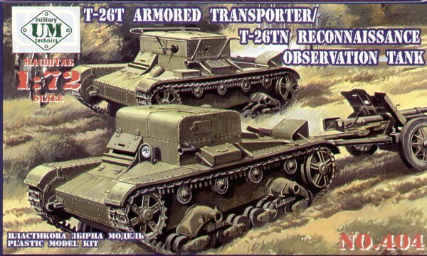 UMMT404 UM-MT 1/72 T-26-TN RECONNAISSANCE/OBSERVATION TANK/T-26-T ARMORED TRANSPORTER Plastic Model Kit UM-MT