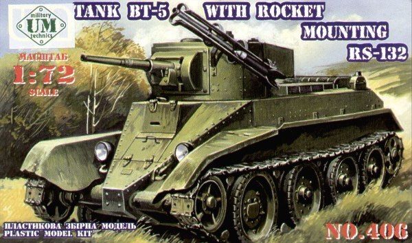UMMT406 UM-MT 1/72 BT-5 TANK WITH ROCKET SYSTEM RS-132 mm Plastic Model Kit UM-MT
