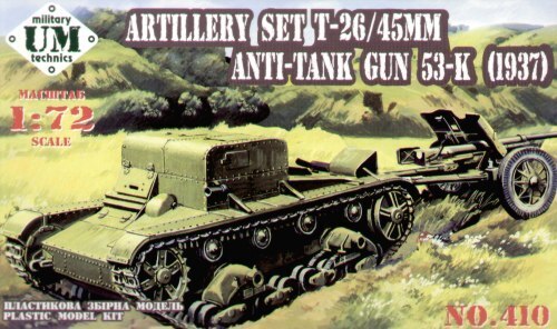 UMMT410 UM-MT 1/72 T-26T TANK w/ 45mm AT gun model 1937 (53-K) Plastic Model Kit UM-MT