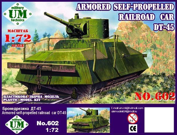 UMMT602 UM-MT 1/72 Armored Self-propelled Railroad car DT-45 Plastic Model Kit UM-MT