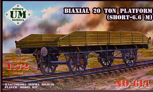 UMMT614 UM-MT 1/72 Biaxial 20 ton platform (short - 6,6 m ) Plastic Model Kit UM-MT