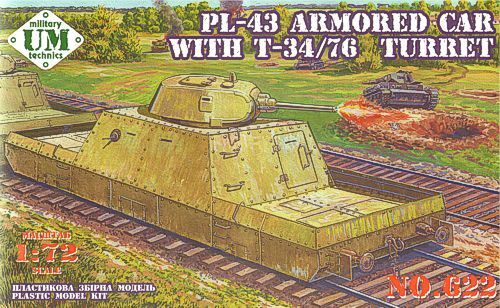 UMMT622 UM-MT 1/72 PL-43 Armored car with T-34/76 turret Plastic Model Kit