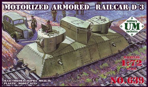 UMMT639 UM-MT 1/72 Motorized armored railcar D-3 Plastic Model Kit UM-MT