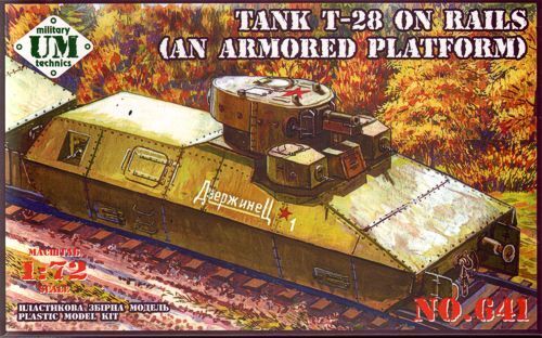 UMMT641 UM-MT 1/72 T-28 on rails (an armored platform) Plastic Model Kit