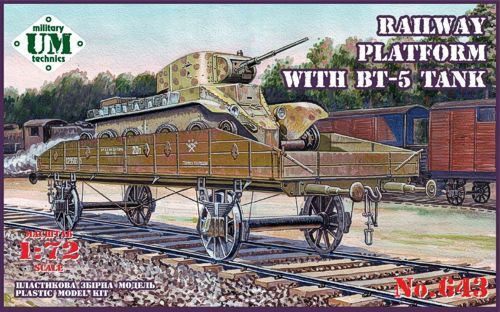 UMMT643 UM-MT 1/72 RAILWAY PLATFORM with BT-5 Tank Plastic Model Kit UM-MT