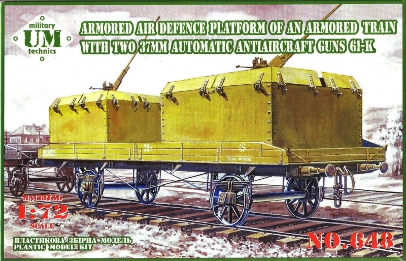 UMMT648 UM-MT 1/72 Armored Air Defense Platform an armored train with two 37mm auto AA guns 61-k