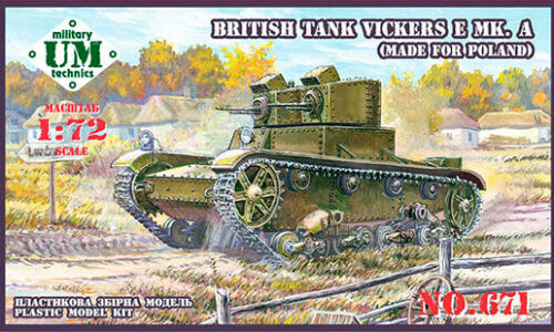 UMMT671-1 UM-MT 1/72 British Tank Vickers E Mk.A (made for Poland) - plastic tracks Plastic Model Kit UM-MT