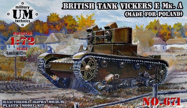 UMMT671 UM-MT 1/72 British Tank Vickers E Mk.A (made for Poland) - resin tracks Plastic Model Kit