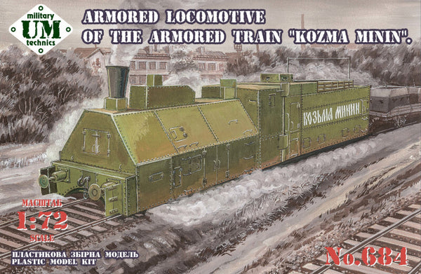 UMMT684 UM-MT 1/72 Armored Lokomotive of the armored train "Kozma Minin" Plastic Model Kit