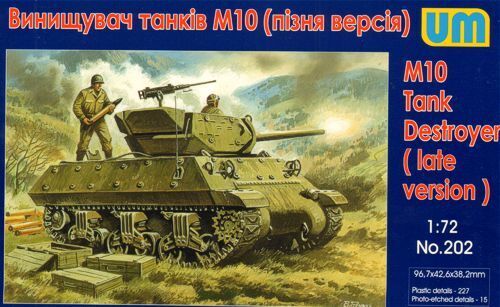 UNIM202 Unimodels 1/72 M10 Tank Destroyer (late version) Plastic Model Kit