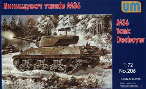 UNIM206 Unimodels 1/72 M36 Tank Destroyer Plastic Model Kit