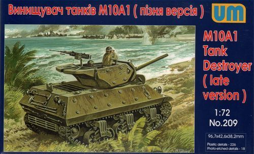 UNIM209 Unimodels 1/72 M10A1 Tank destroyer Plastic Model Kit Unimodel