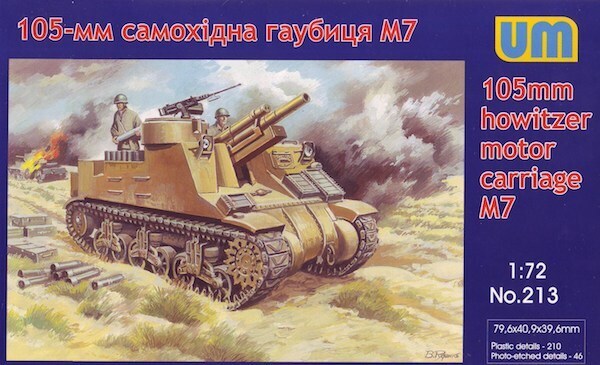 UNIM213 Unimodels 1/72 105-mm M7 gun motor carriage "Priest" Plastic Model Kit