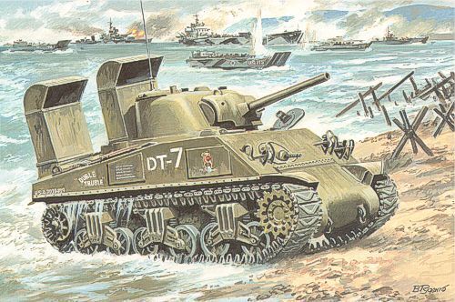 UNIM216 Unimodels 1/72 Tank M4A3 with Deep Wading Trunks Plastic Model Kit