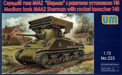 UNIM223 Unimodels 1/72 Tank M4?2 with T-40 Rocket Launcher Plastic Model Kit