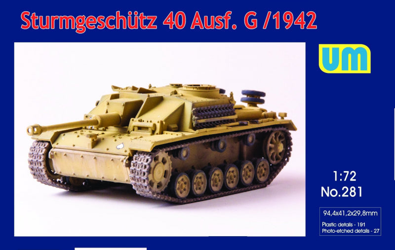 UNIM281 Unimodels 1/72 Sturmgeschutz 40 Ausf.G early Plastic Model Kit Unimodel