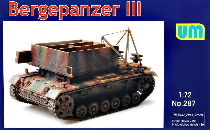 UNIM287 Unimodels 1/72 Bergepanzer III Plastic Model Kit Unimodel