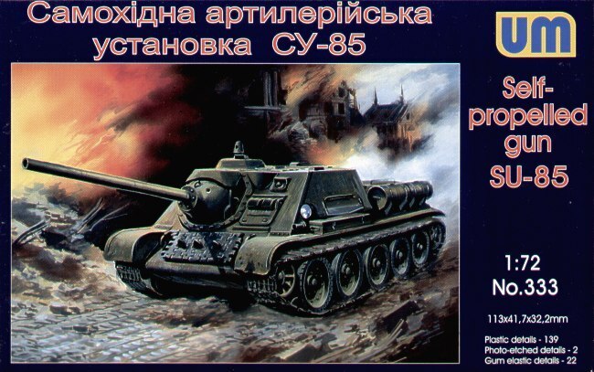 UNIM333 Unimodels 1/72 WWII SELF PROPELLED PLANT SU-85 Plastic Model Kit Unimodel