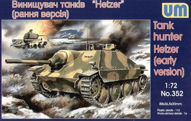 UNIM352 Unimodels 1/72 HETZER (early version ) Plastic Model Kit Unimodel