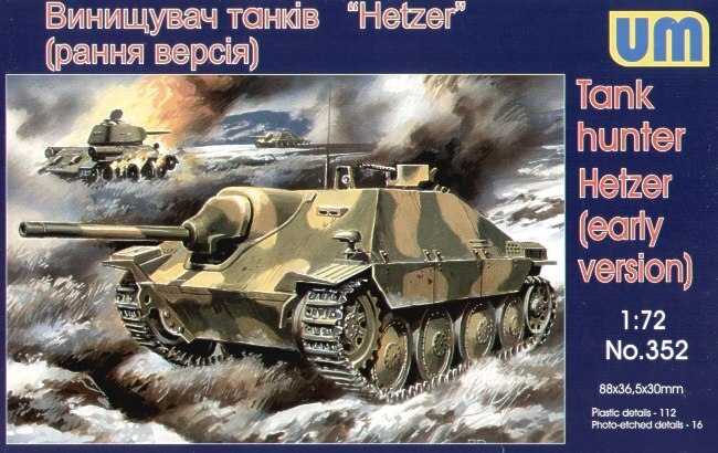 UNIM352 Unimodels 1/72 HETZER (early version ) Plastic Model Kit