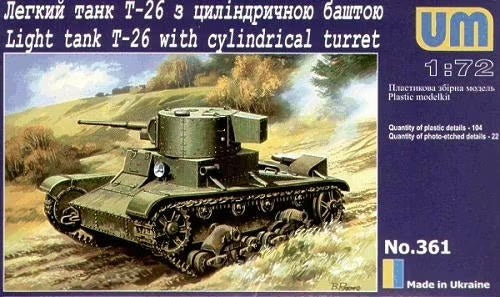 UNIM361 Unimodels 1/72 T-26-4 w/cyllindric turret Plastic Model Kit