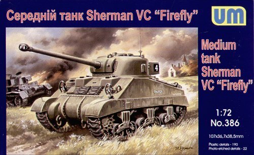 UNIM386 Unimodels 1/72 MEDIUM TANK SHERMAN "FIREFLY" Plastic Model Kit Unimodel