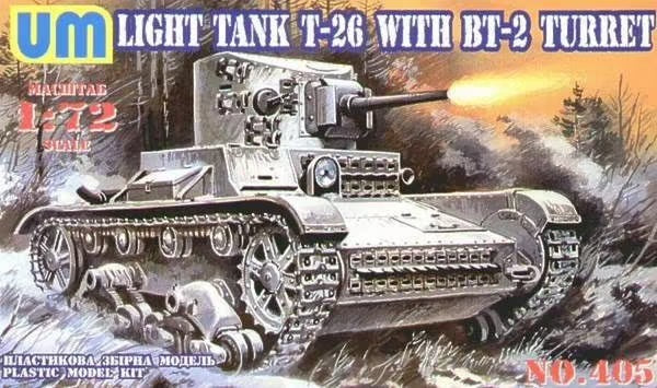 UNIM405 Unimodels 1/72 Light tank T-26/BT-2 Plastic Model Kit Unimodel
