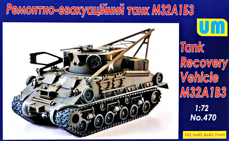 UNIM470 Unimodels 1/72 M32A1B3 Tank Recovery Vehicle Plastic Model Kit Unimodel