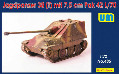 UNIM485 Unimodels 1/72 Jagdpanzer38(t) mit 7.5 cm Pak42L/70 Plastic Model Kit Unimodel