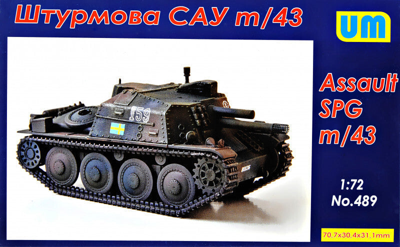 UNIM489 Unimodels 1/72 m/43 Assault SPG Plastic Model Kit Unimodel