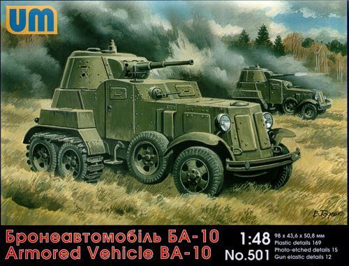 UNIM501 Unimodels 1/48 Armored Vehicle BA-10 Plastic Model Kit