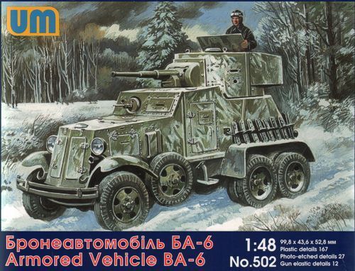 UNIM502 Unimodels 1/48 Armored Vehicle BA-6 Plastic Model Kit