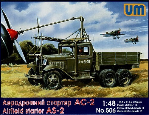 UNIM506 Unimodels 1/48 AIRFIELD STARTER AS-2 on GAZ AAA chassis Plastic Model Kit