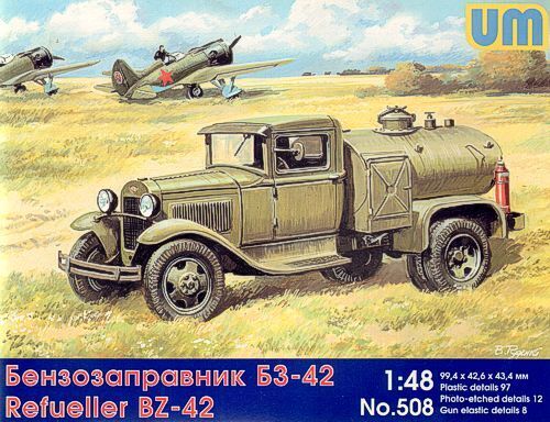 UNIM508 Unimodels 1/48 Gasoline refueling truck BZ-42 Plastic Model Kit